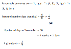 Two different dice are thrown together, find the probability that the sum of the numbers